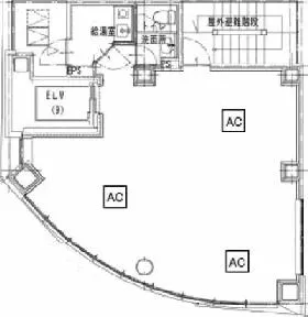 Gyoen Rビルの基準階図面