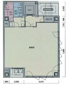 マオビルの基準階図面