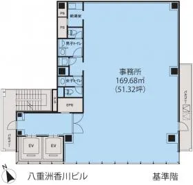 八重洲香川ビルの基準階図面