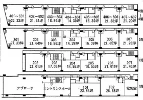 大宮大鷹ビルの基準階図面