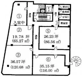 カイビル本館の基準階図面