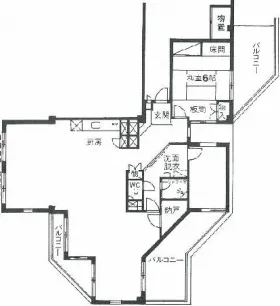 市谷左内坂ハイムの基準階図面