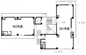 緑園都市植松ビル(アムニス)の基準階図面