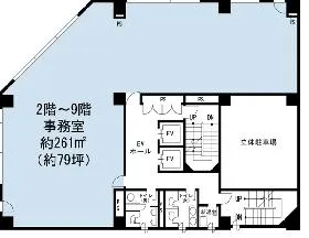 KDX浜町中ノ橋ビルの基準階図面