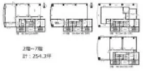 永旺西麻布(タカハ西麻布)ビルの基準階図面