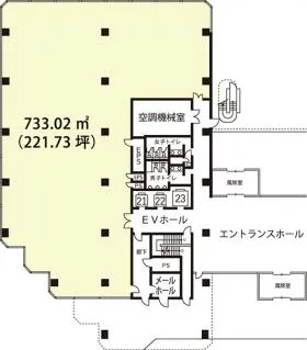 世田谷ビジネススクエアヒルズⅣの基準階図面