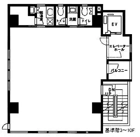 アロス渋谷(旧:渋谷Mono Step)ビルの基準階図面