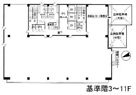 川崎砂子ビルの基準階図面
