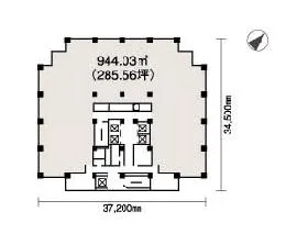 FOREFRONT TOWERⅡの基準階図面
