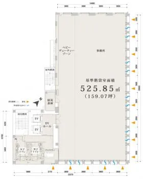S-GATE赤坂ビルの基準階図面