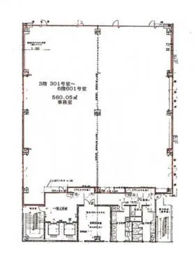 亀戸トーセイビルの基準階図面