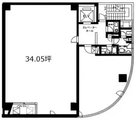 長田屋ビルの基準階図面