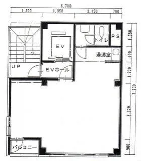 椿ビルの基準階図面
