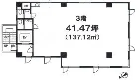 ぴゅあ1ビルの基準階図面