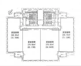 明治安田生命大阪梅田ビルの基準階図面