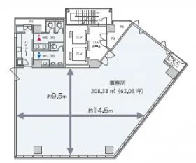 VORT秋葉原maxim(旧ハビウル万世橋)の基準階図面