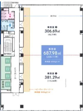 日本酒造虎ノ門ビル(NS虎ノ門)の基準階図面