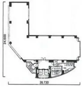 全研プラザの基準階図面