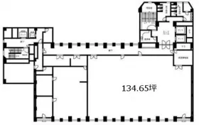東京信用金庫本店ビルの基準階図面
