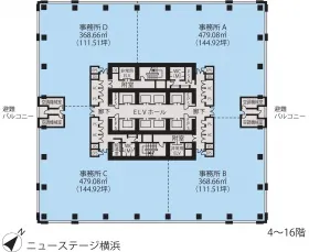 アクアリアタワー横浜ビルの基準階図面