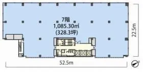 レンタルオフィス虎ノ門40MTビルセンターの基準階図面