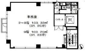 御成門エクセレントビルの基準階図面