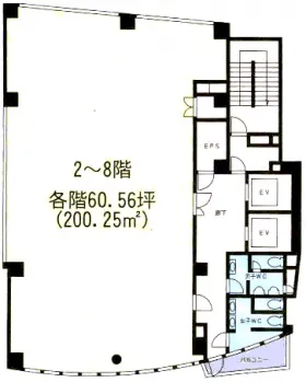 AD市ヶ谷ビルの基準階図面