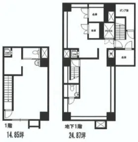新宿ビルの基準階図面