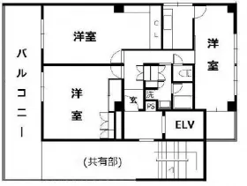 チェリー東麻布の基準階図面