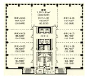 九勧筑紫通ビルの基準階図面