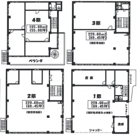 ヒグチビルの基準階図面