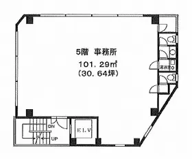 神楽坂Uビルの基準階図面