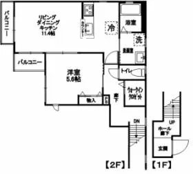 グレープハウス南青山の基準階図面