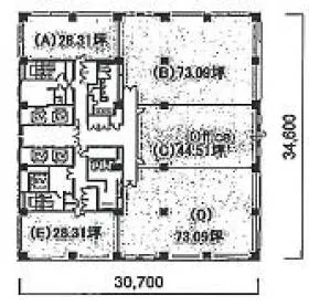 KDX府中ビルの基準階図面