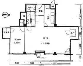 フラット青山の基準階図面