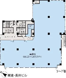 東建・長井ビルの基準階図面