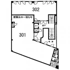 国立貮壹九ビルの基準階図面