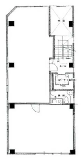 東京建設自労会館の基準階図面