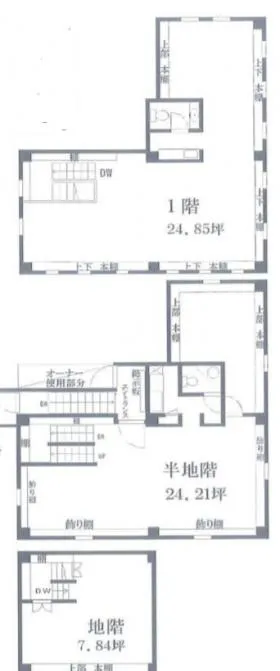 千駄ヶ谷戸建て(旧清豊閣)ビルの基準階図面