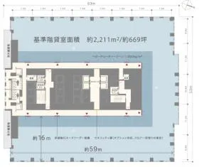仙台トラストタワービルの基準階図面