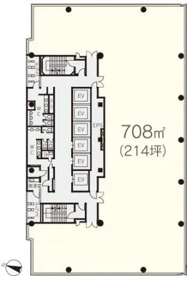 仙台ファーストタワービルの基準階図面