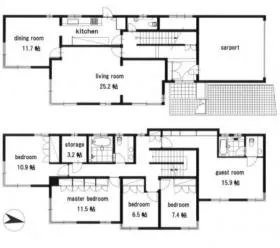 恵比寿三丁目戸建ビルの基準階図面