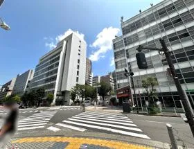 芝浦口近くにある横断歩道を渡り直進する