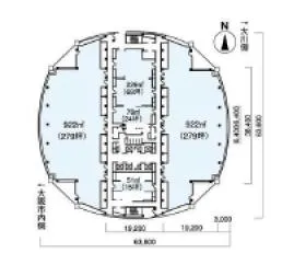 OAPオフィスタワーの基準階図面