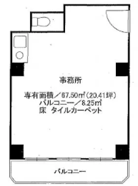 サンシャインコーケンプラザの基準階図面