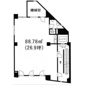 L‘TIA OFFICE YOYOGIビルの基準階図面