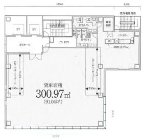 PMO渋谷ビルの基準階図面