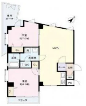 エタニティマンション和田第3ビルの基準階図面