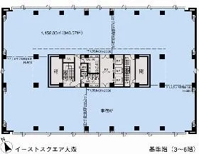 イーストスクエア大森ビルの基準階図面