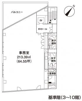 いちご池尻ビルの基準階図面